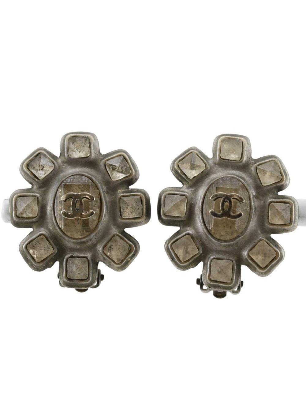 Chanel Cc Logo Clip-On Earrings Silver- #228794C65B